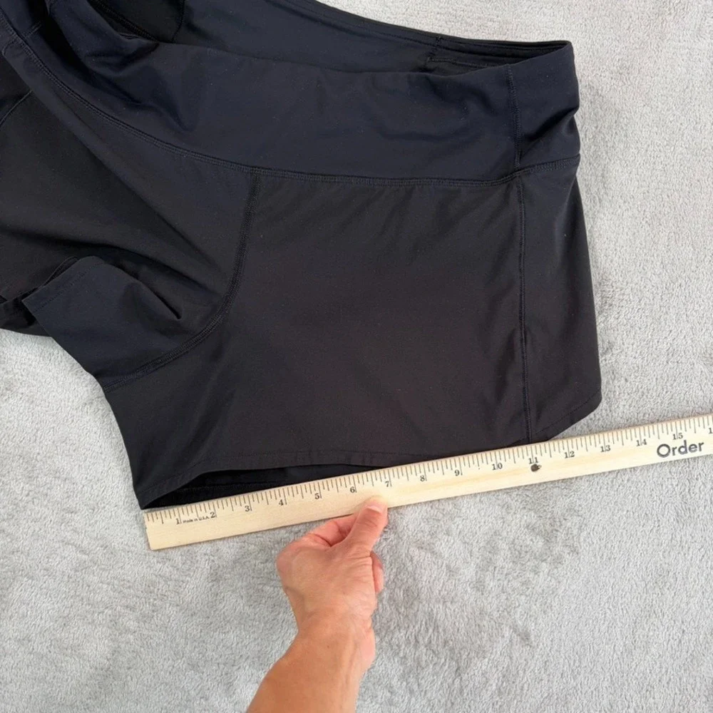 Lululemon Speed Up Short Long Lined Black Running Athletic Workout Women 8 Tall‎